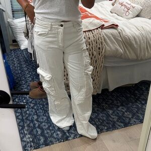 Bershka White Cargo Jeans